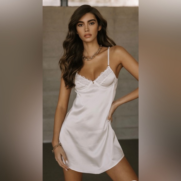 NWT Gooseberry Intimates Manhattan Slip Ivory Dress - Picture 1 of 8